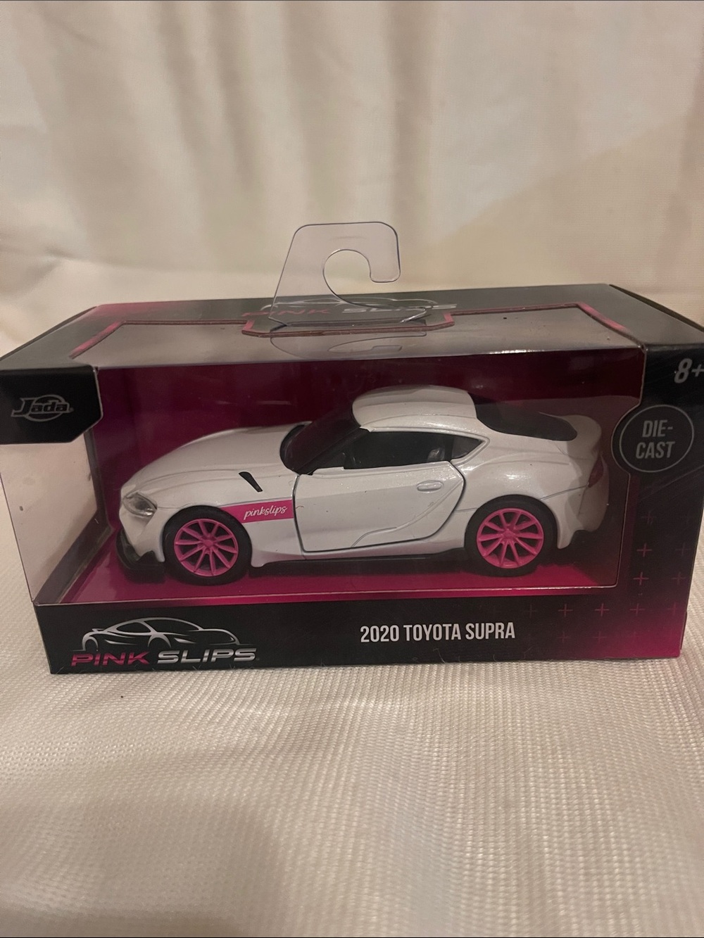 Jada Pink Slips 2020 Toyota Supra 1:32 Die-Cast Car White/Pink NIB